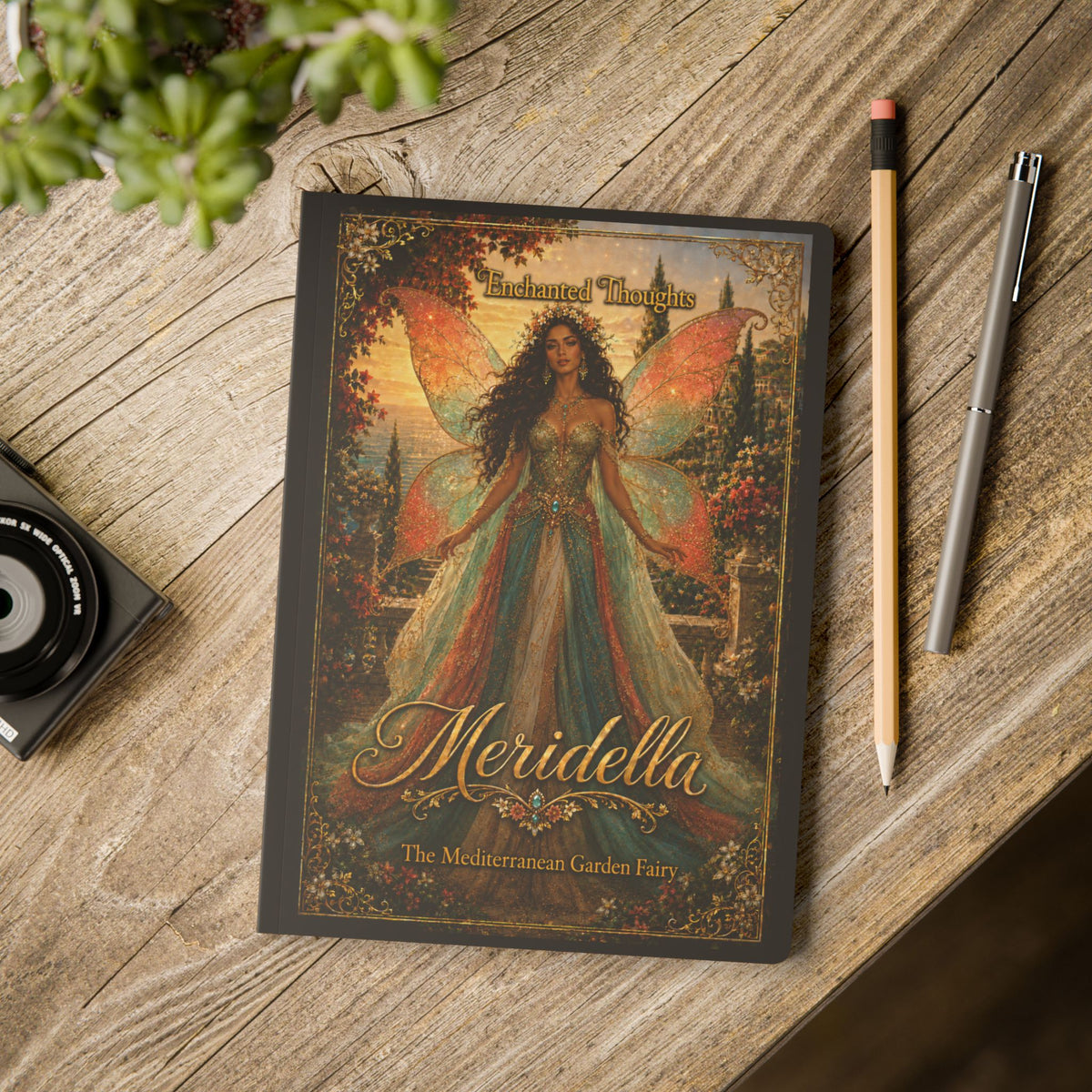 Meridella Mediterranean Garden Fairy Softcover Journal — "Where sea-kissed gardens bloom"