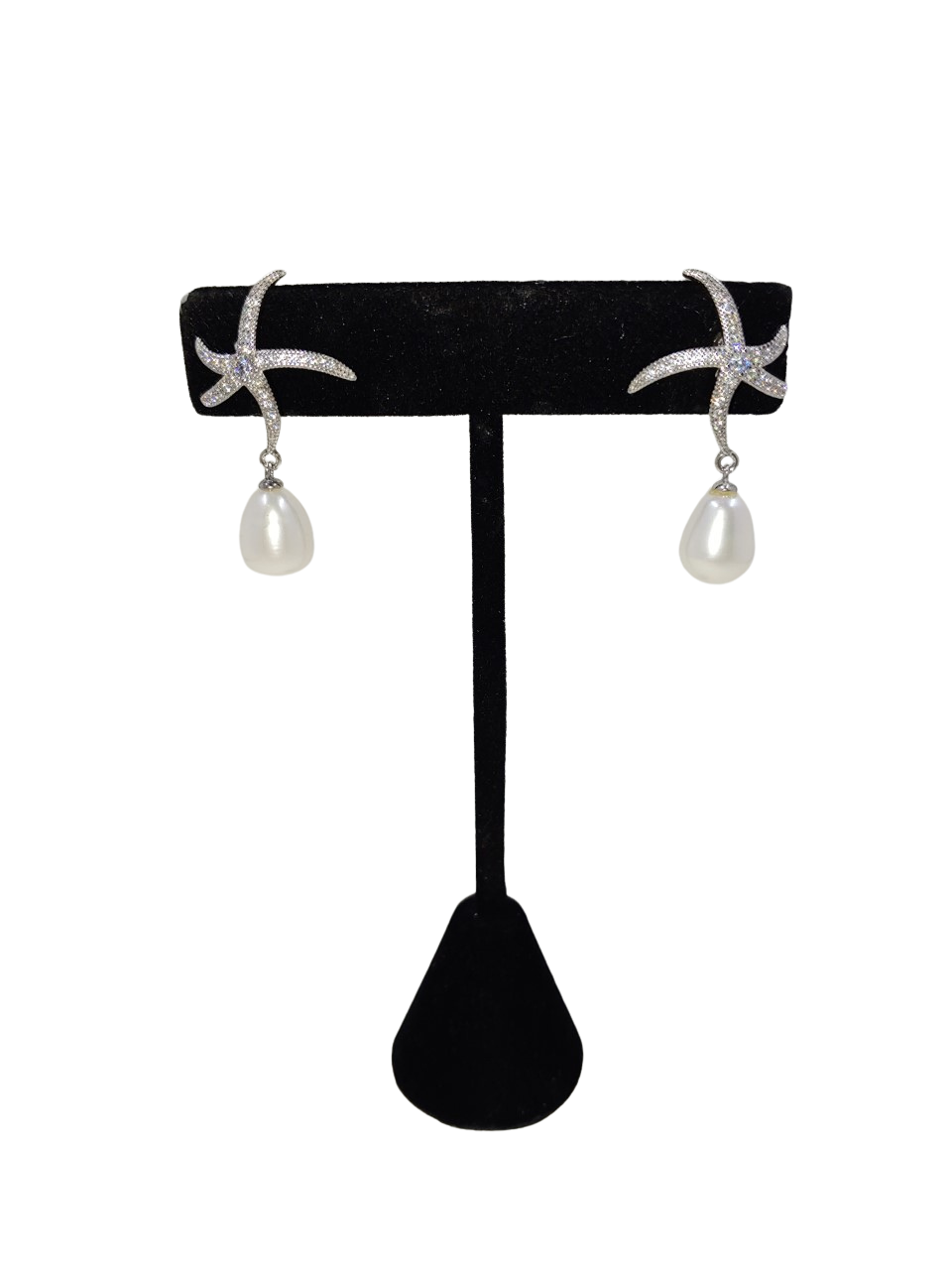 Starfish and pearl earrings