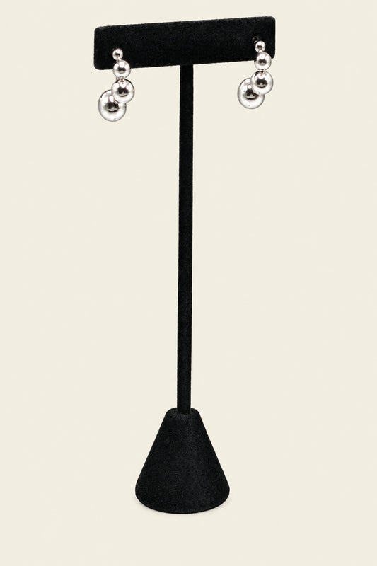 Silver Tone Ball Half hoop