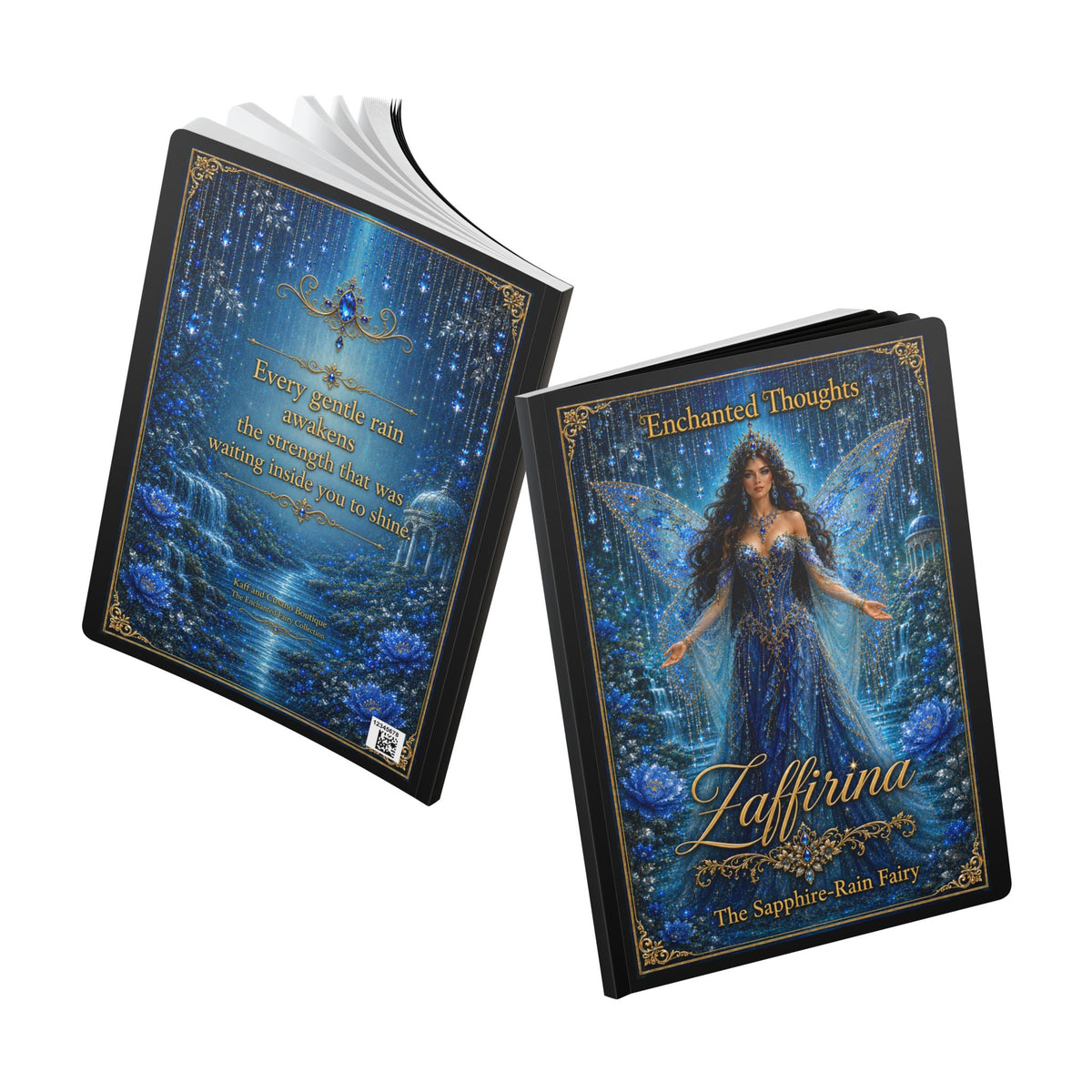 Zaffirina Sapphire-Rain Fairy Softcover Journal — Enchanted Thoughts Guided Notebook