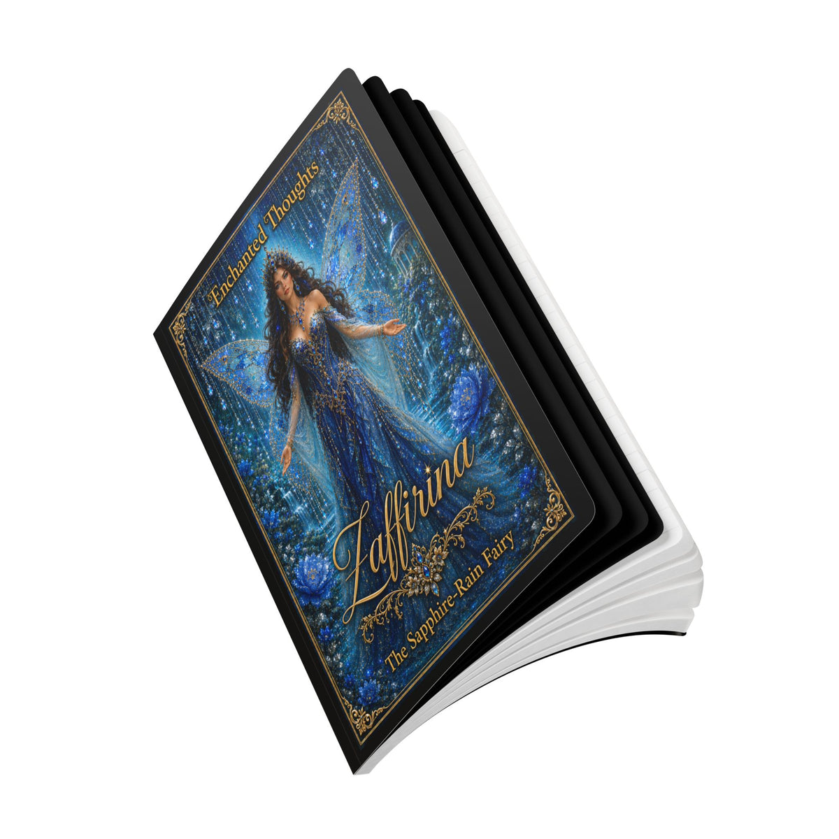 Zaffirina Sapphire-Rain Fairy Softcover Journal — Enchanted Thoughts Guided Notebook