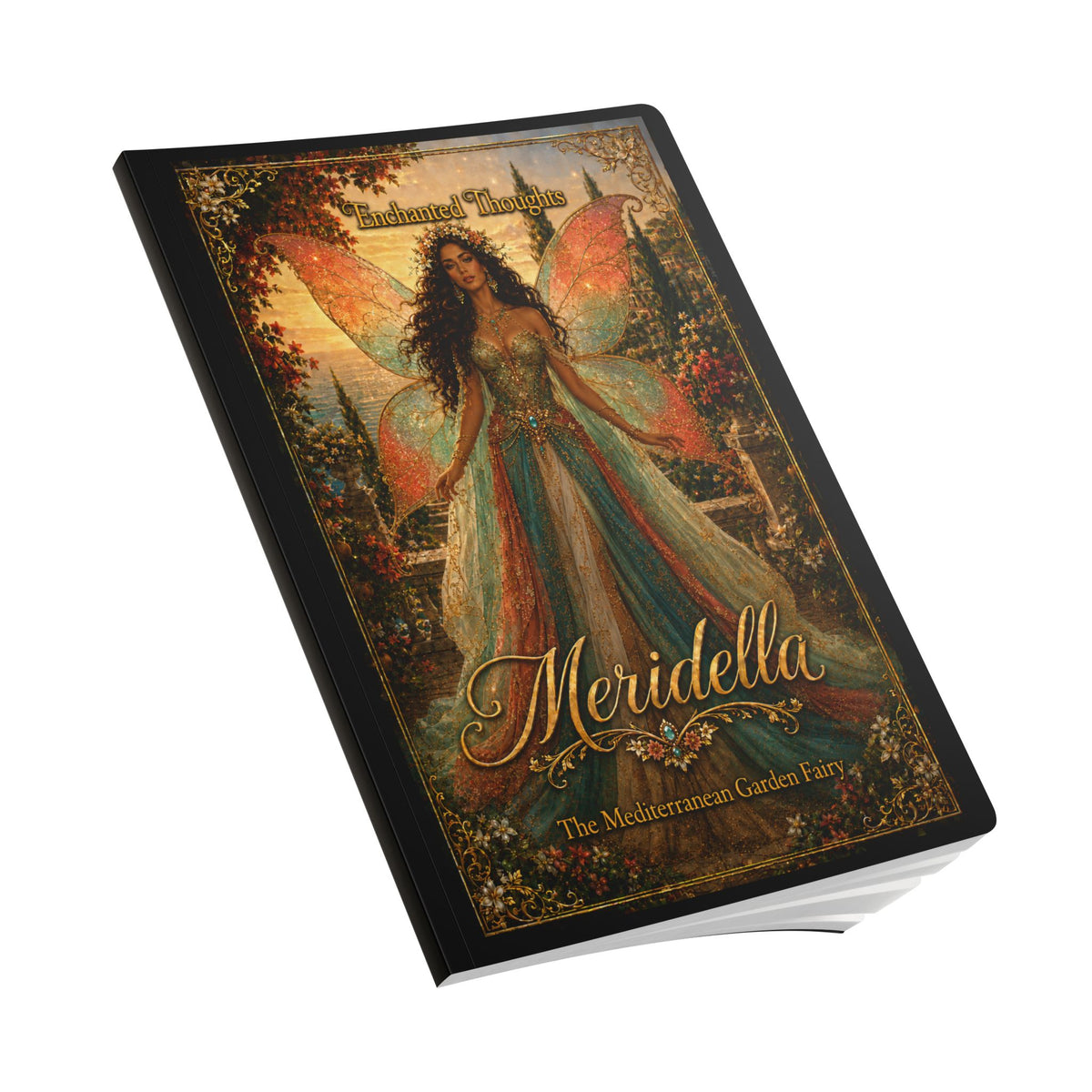 Meridella Mediterranean Garden Fairy Softcover Journal — "Where sea-kissed gardens bloom"