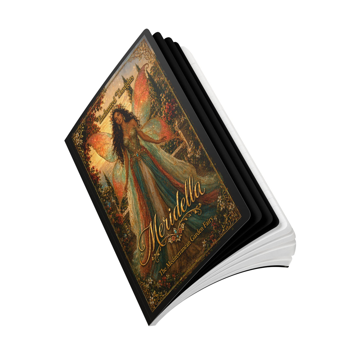 Meridella Mediterranean Garden Fairy Softcover Journal — "Where sea-kissed gardens bloom"