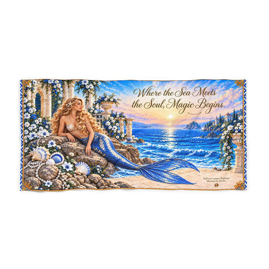 Mermaid Beach Towel - "Where the Sea Meets the Soul, Magic Begins"