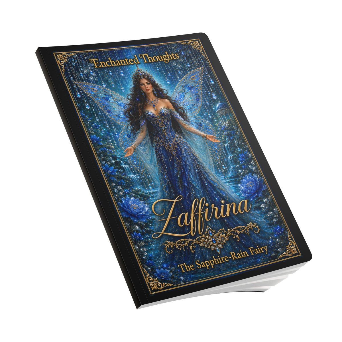 Zaffirina Sapphire-Rain Fairy Softcover Journal — Enchanted Thoughts Guided Notebook