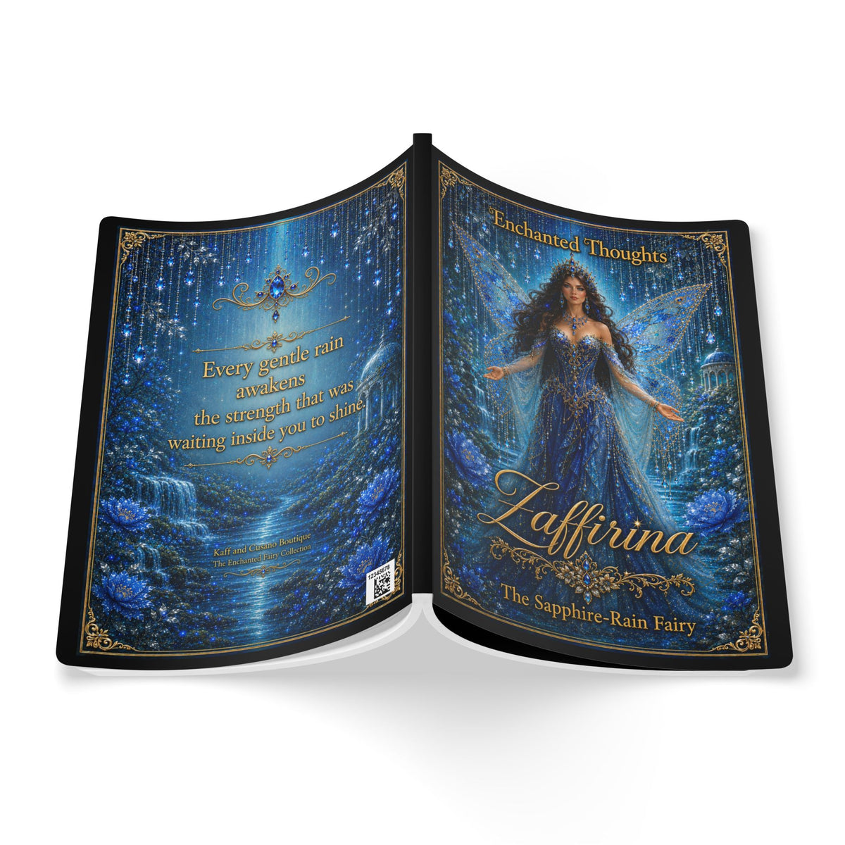 Zaffirina Sapphire-Rain Fairy Softcover Journal — Enchanted Thoughts Guided Notebook