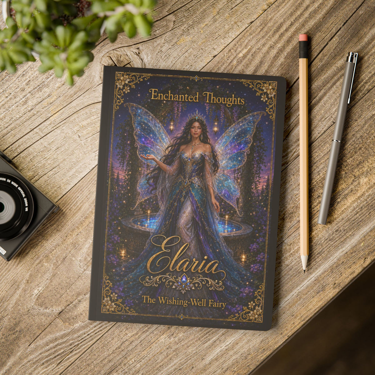 Elaria Fairy Journal — "Enchanted Thoughts" Softcover Wishing-Well Notebook