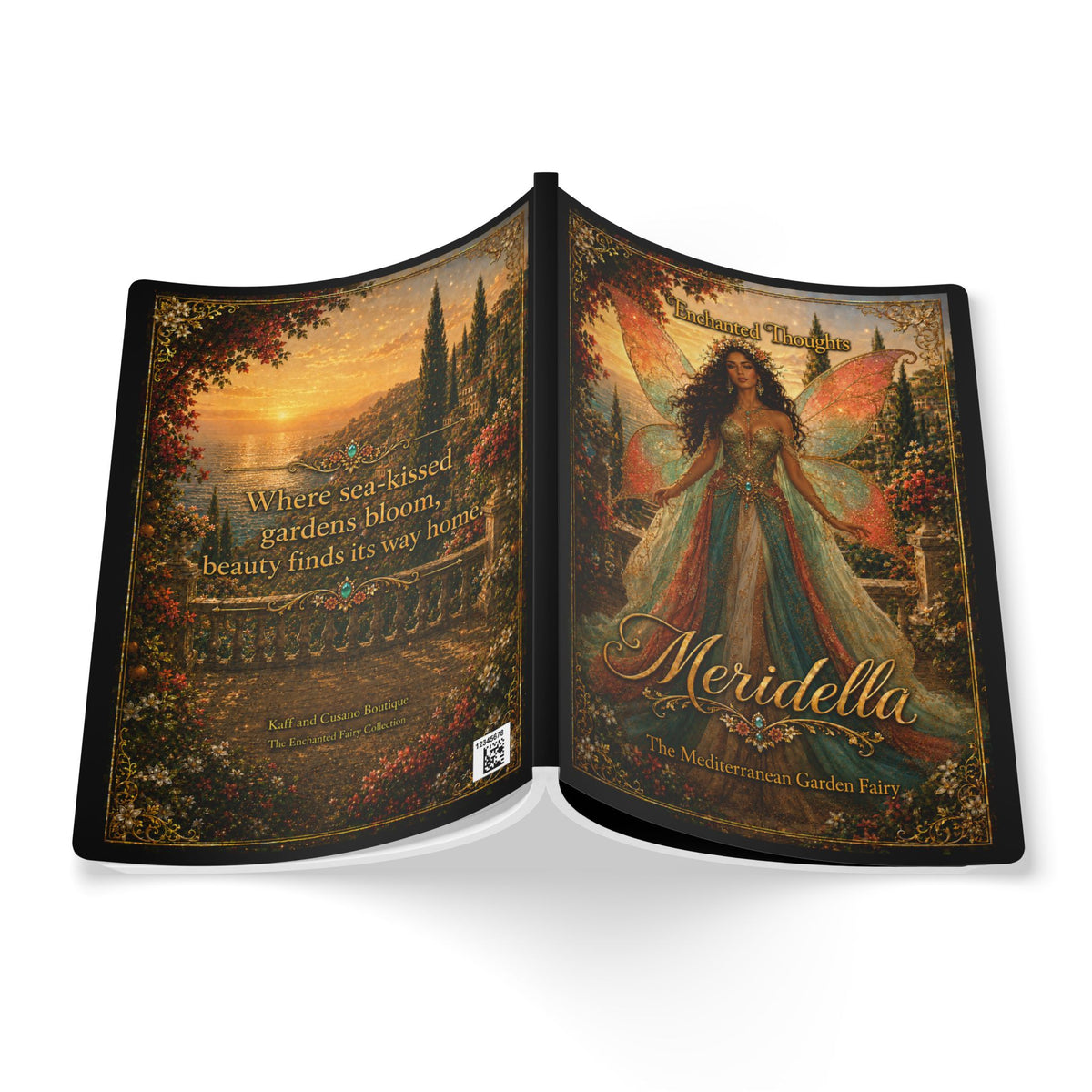 Meridella Mediterranean Garden Fairy Softcover Journal — "Where sea-kissed gardens bloom"