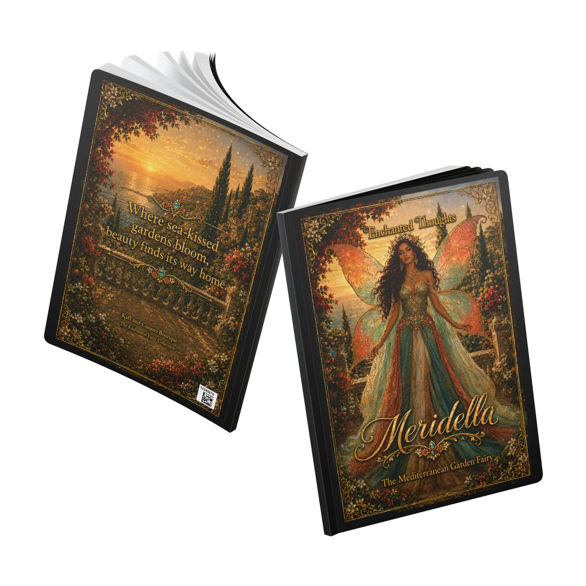 Meridella Mediterranean Garden Fairy Softcover Journal — "Where sea-kissed gardens bloom"