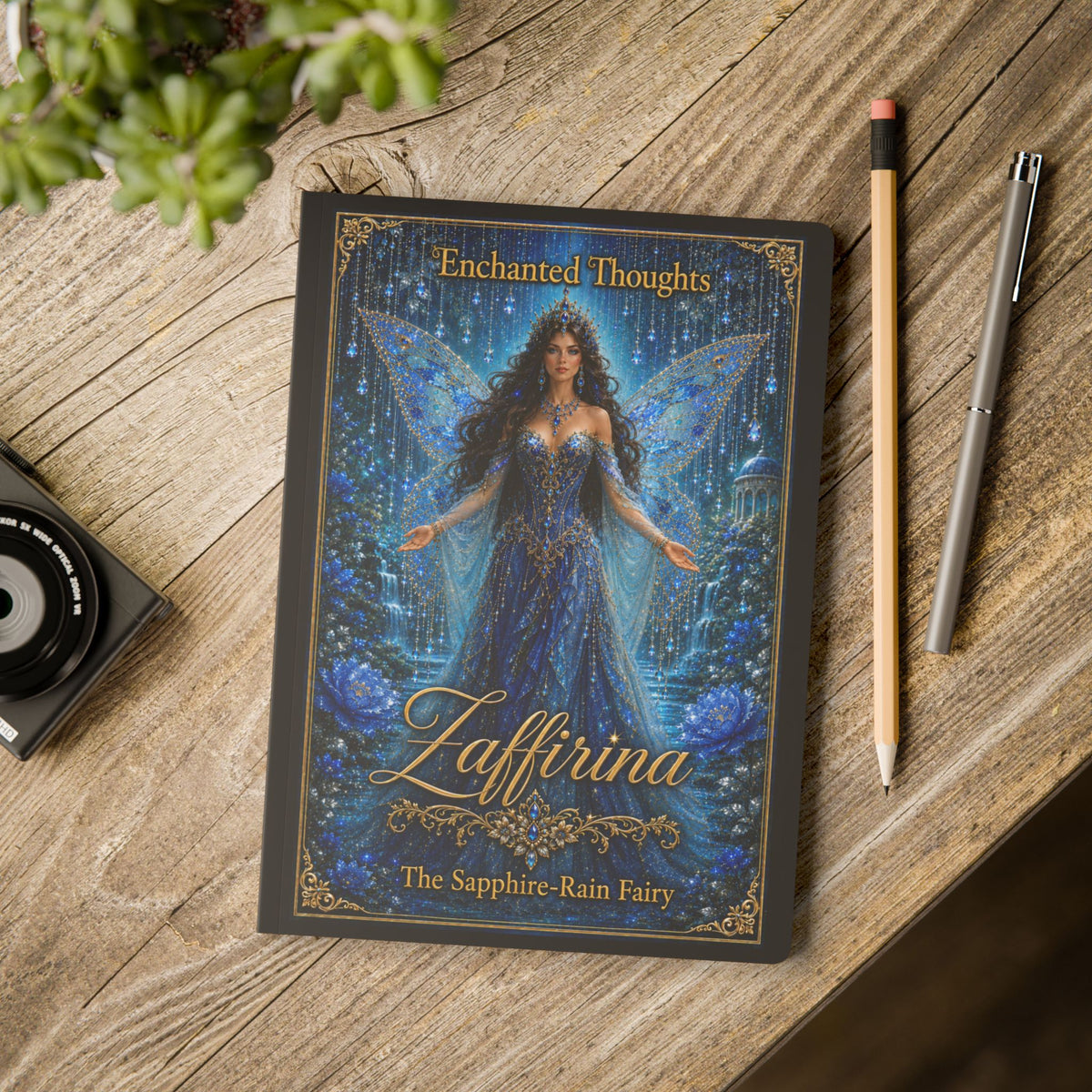 Zaffirina Sapphire-Rain Fairy Softcover Journal — Enchanted Thoughts Guided Notebook