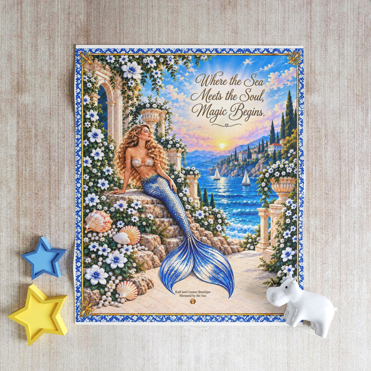 Mermaid Coastal Throw Blanket – "Where the Sea Meets the Soul, Magic Begins"