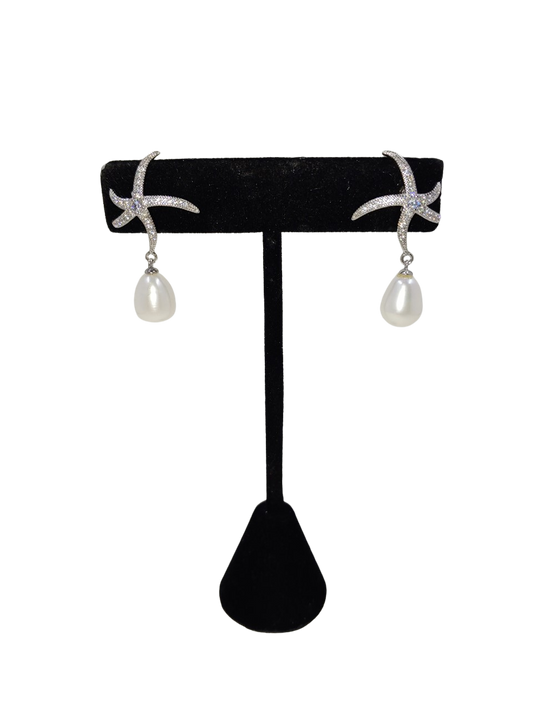 Starfish and pearl earrings